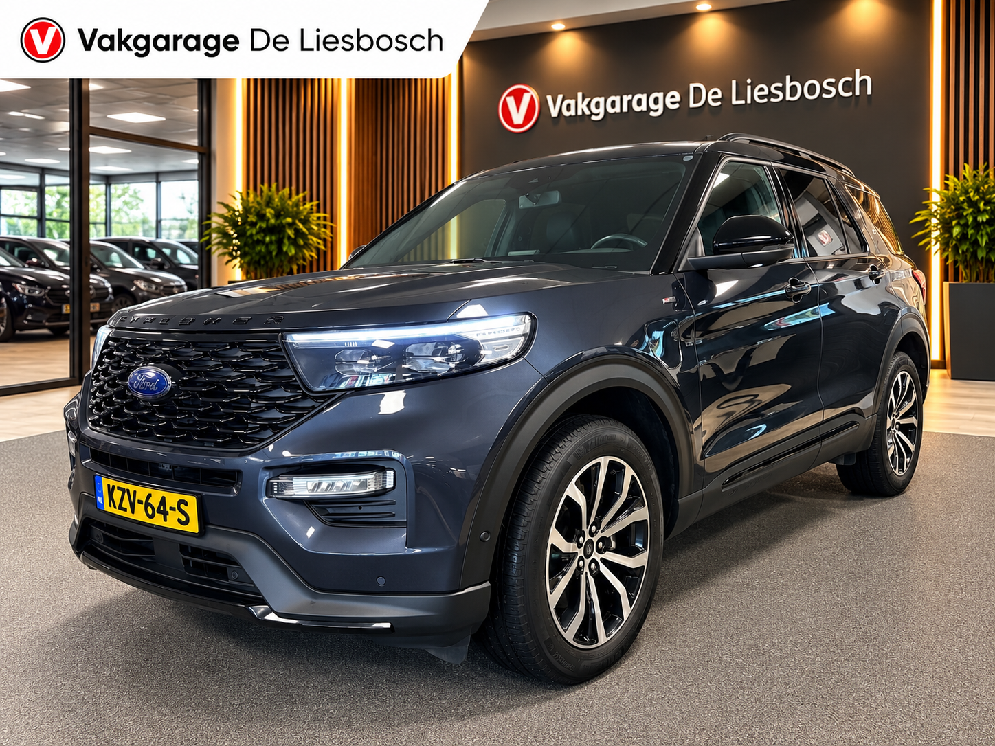 Ford Explorer 3.0 V6 EcoBoost PHEV ST-Line 7persoons / panorama-dak / stuur en stoelverwarming / leder / B&O / 2022 - voorkant