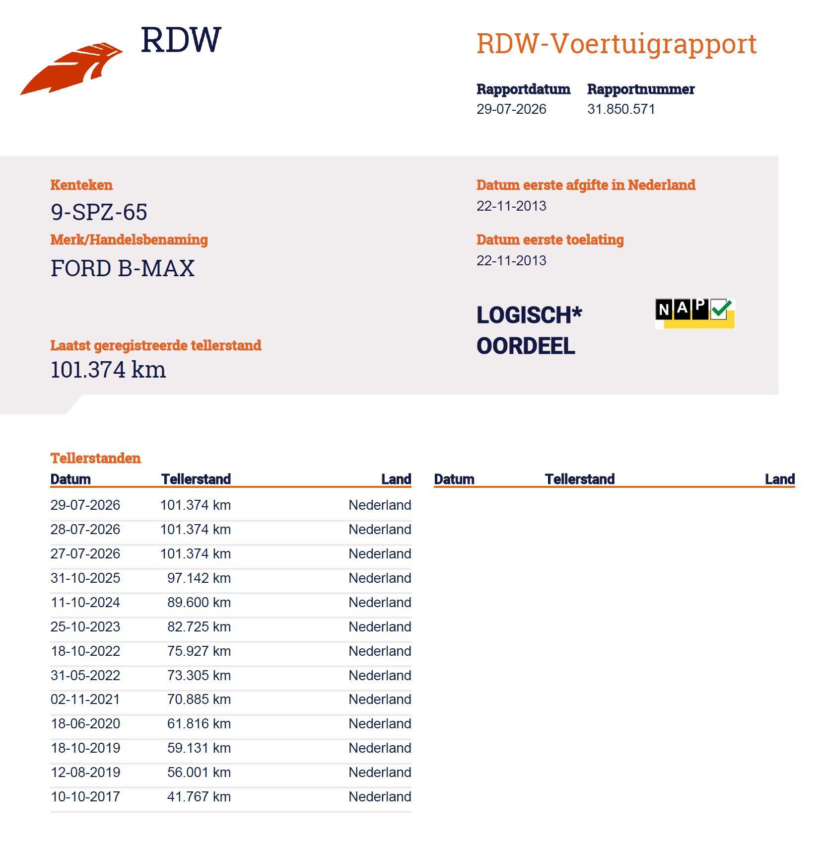 Foto van Ford B-max
