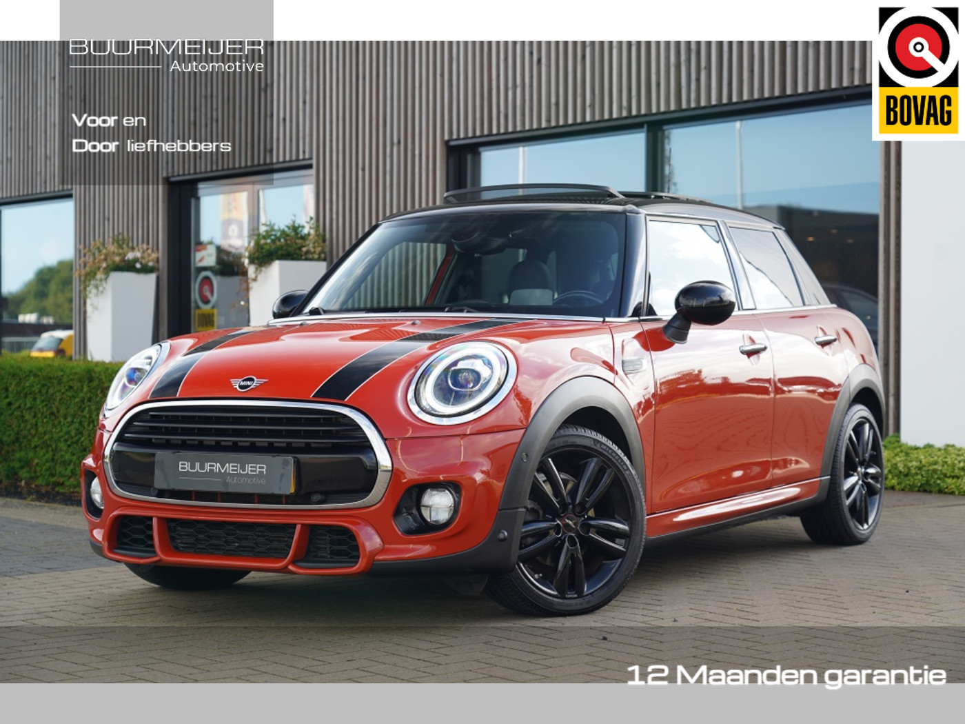 Mini Cooper 1.5 Cooper Burgundy Edition | John Cooper Works | Head-Up | Harman Kardon | Panoramisch schuif/kanteldak | Climate Control | Leder | JCW | Keyless | Camera | 2020 - voorkant