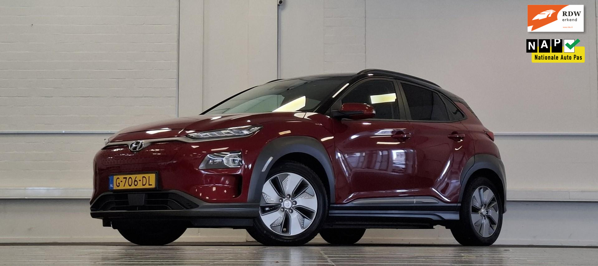 Hyundai Kona EV Premium 64 kWh Trekhaak 2e Eigenaar SOH 2019 - voorkant