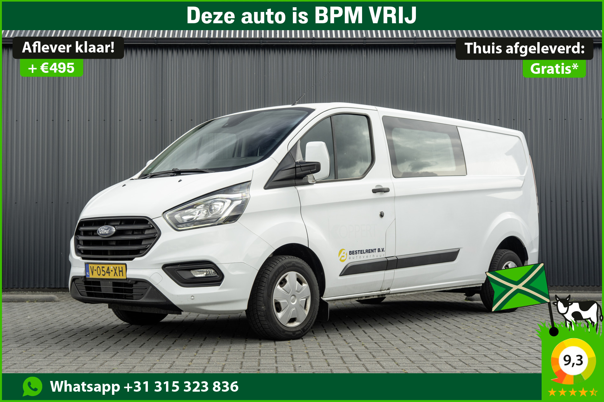Ford Transit Custom **2.0 TDCI 131PK L2H1 | 6-Zits | Cruise | Airco | PDC | Euro 6** 2019 - voorkant