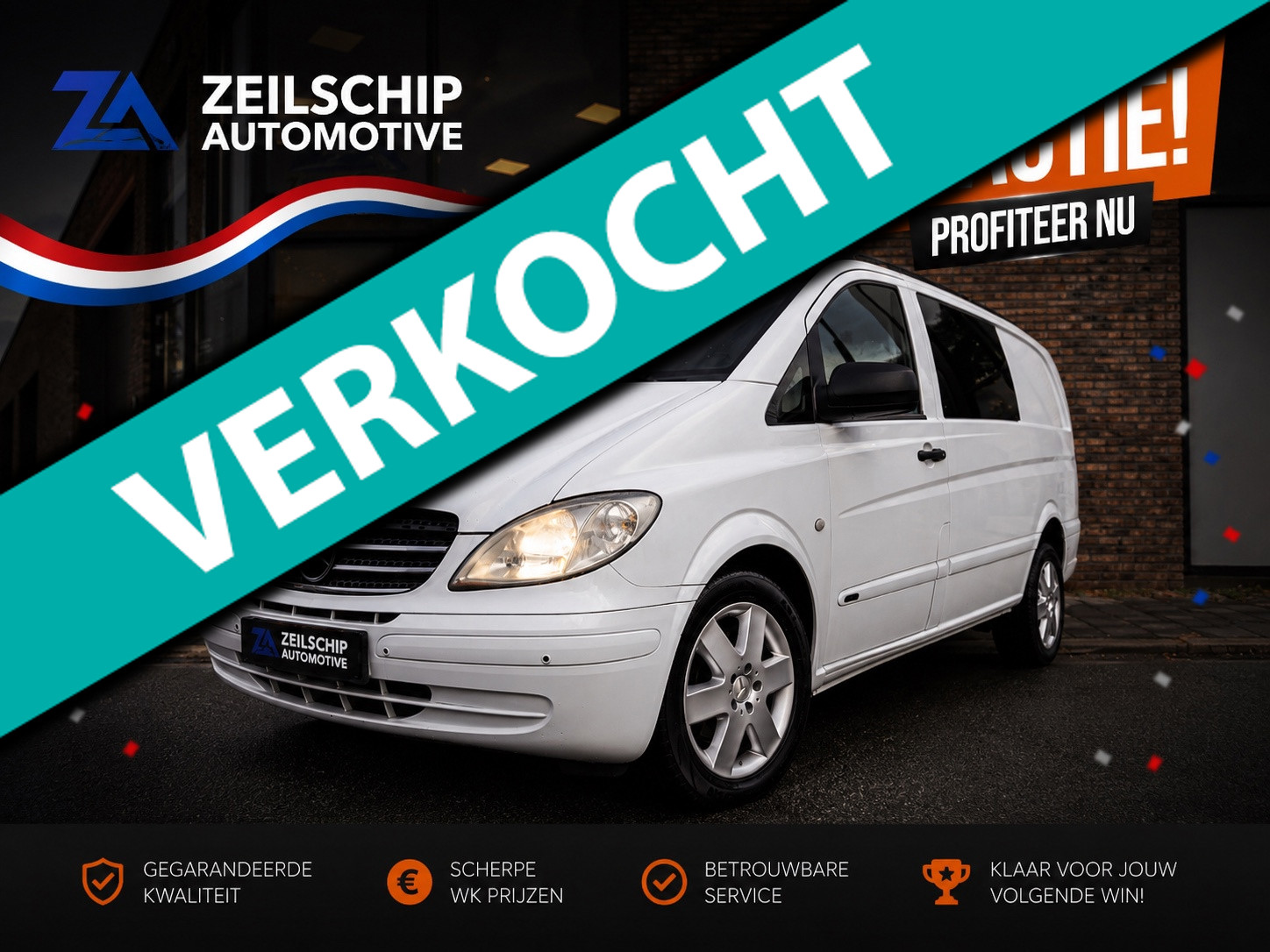 Mercedes-Benz 639 Vito 120 CDI 120 CDI 320 V6 Aut Lang Dubbel Cabine|PDC|BT|USB|NAP|MARGE BUS| 2009 - voorkant