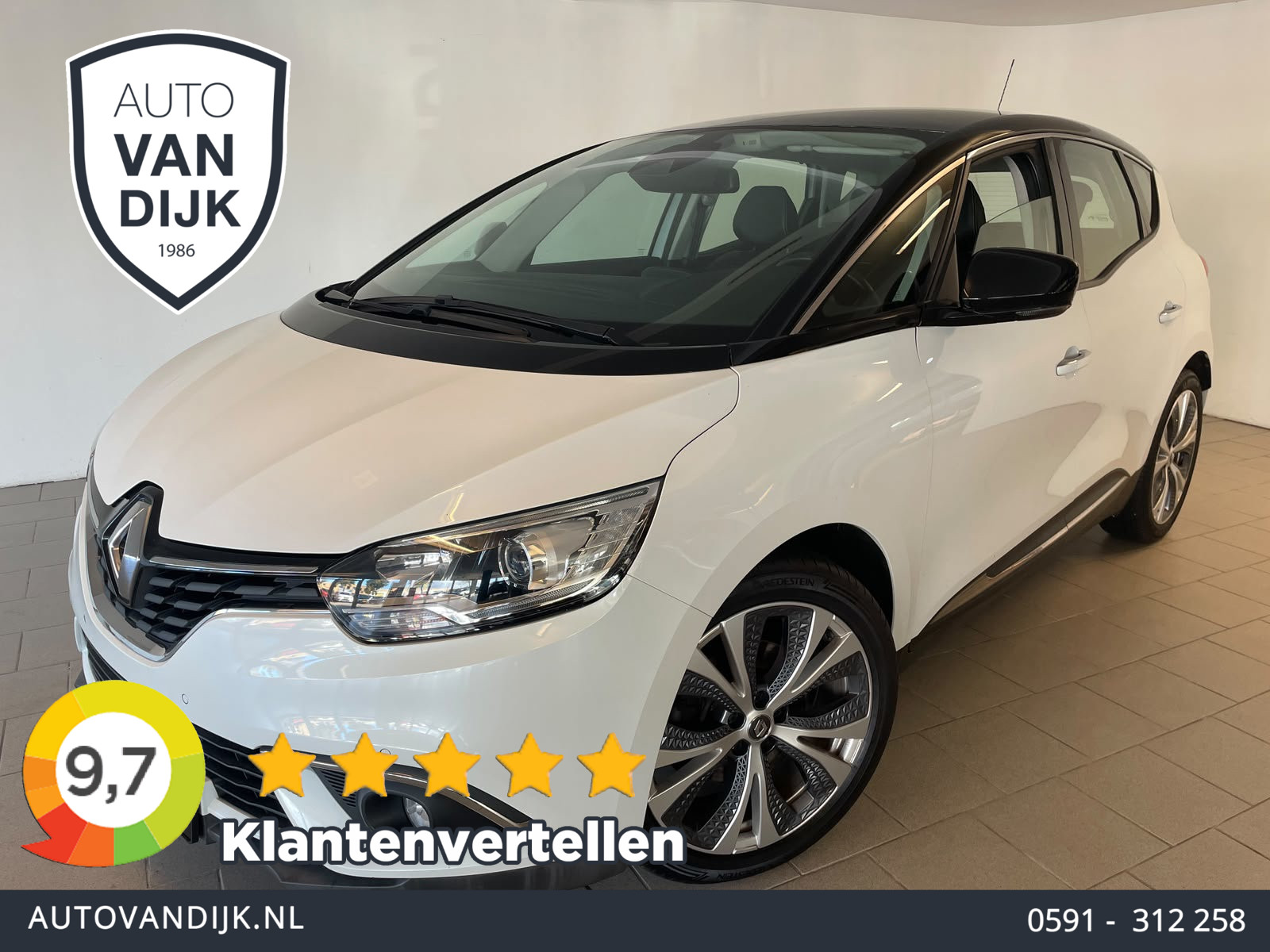 Renault Scenic 1.3 TCe Bose AUTOMAAT AIRCO NAVI VELGEN PDC ELEK RAMEN CENT VERG TREKHAAK KEURIGE AUTO 2018 - voorkant