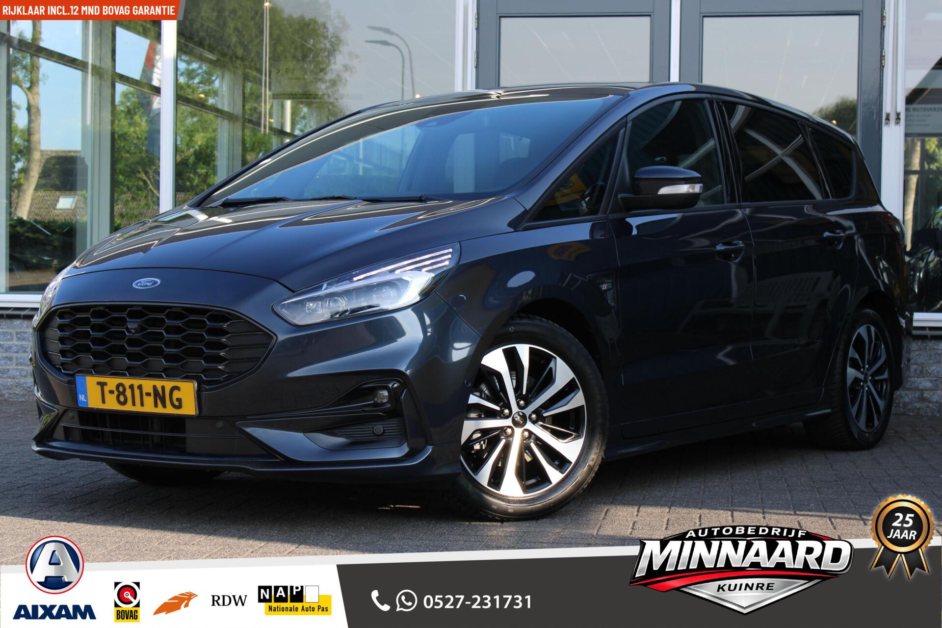 Ford S-max 2.5i HEV 7P|Hybride|Trekhaak|Navi|Clima 2022 - voorkant