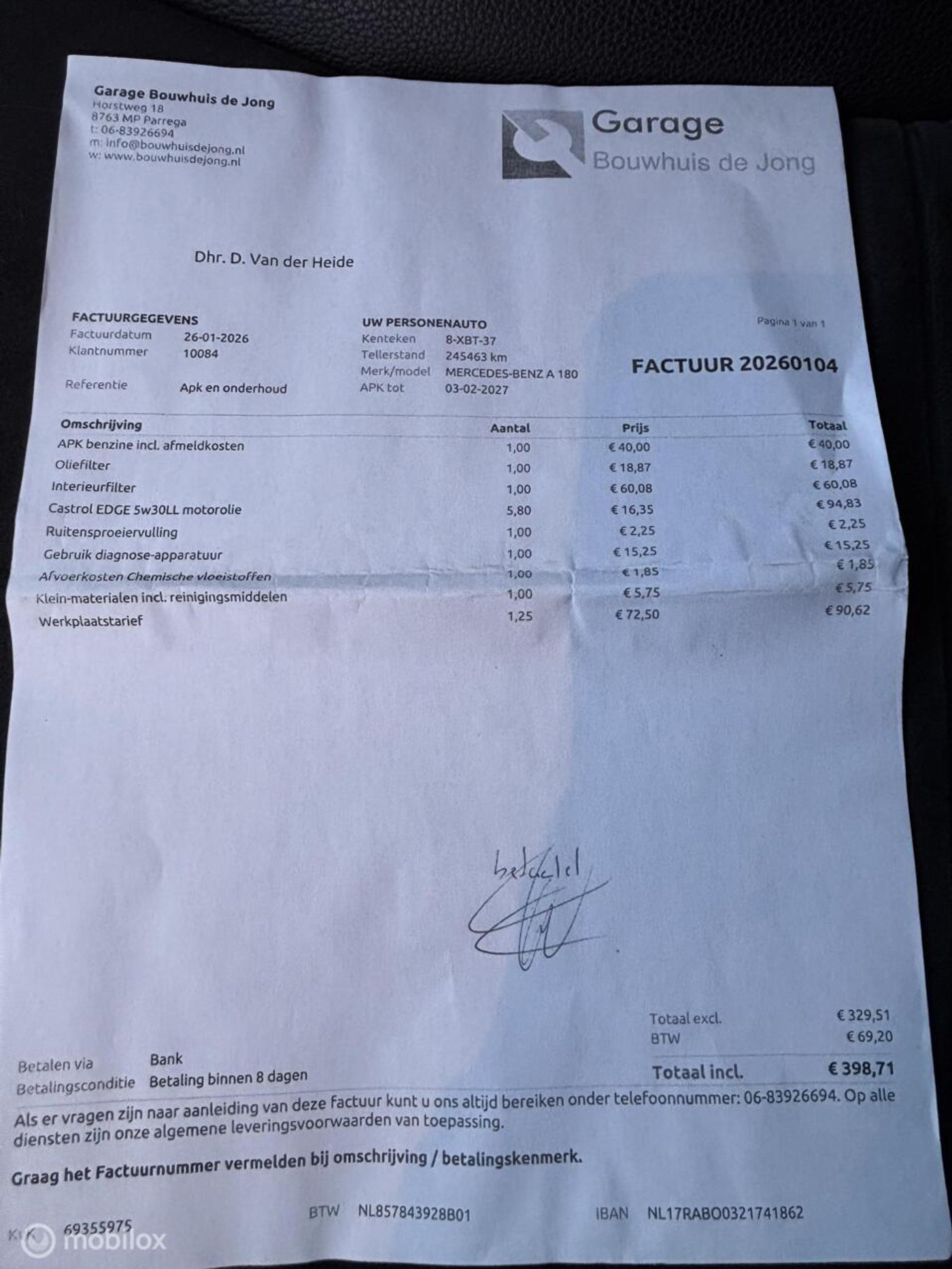 Foto van Mercedes-Benz A 180
