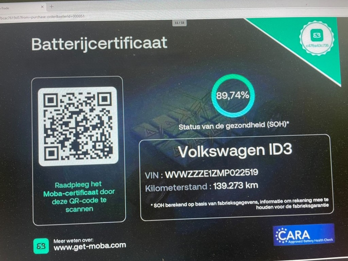 Foto van Volkswagen Id.3 Pro 150 KW