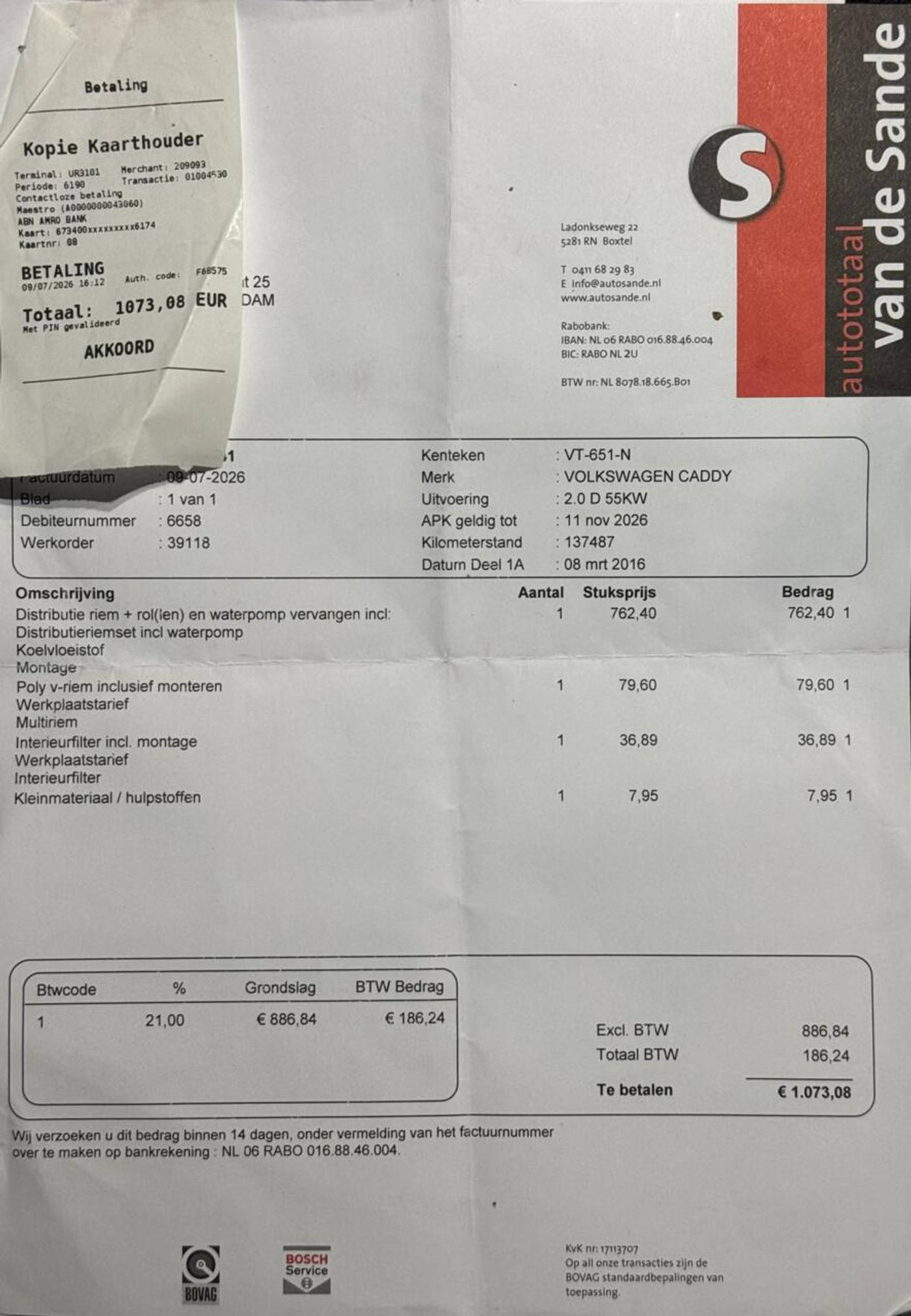 Foto van Volkswagen Caddy Bestel